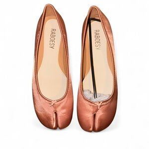 Raboesy pink satin Tabi ballet flats - size 11, fits like a 10